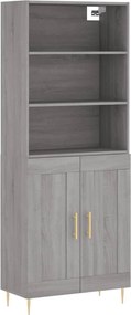 vidaXL Dulap înalt, gri sonoma, 69,5x34x180 cm, lemn compozit