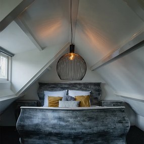 Lampă pendant rotundă de design neagră 50 cm - Dos