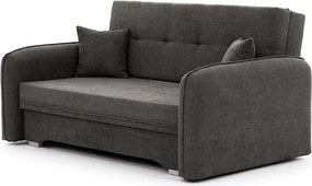 Canapea gri închis extensibilă/cu spațiu de depozitare cu tapițerie din chenille 155 cm Laine – ELTAP