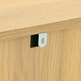 Comodă cu uși din ratan, design curbat, 140x40x80 cm, Culoare naturală