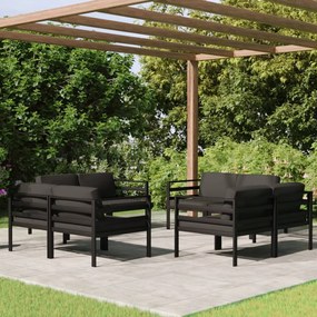 3107829 vidaXL Set mobilier de grădină cu perne, 8 piese, antracit, aluminiu