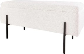 Bancheta tapitata cu spatiu de depozitare LOFT 100cm boucle white