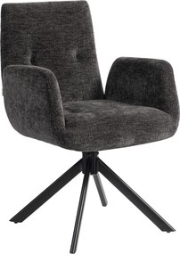 HOMCOM Fotoliu tapițat, fotoliu accent, design modern, rotativ, până la 120 kg, Negru | Aosom Romania