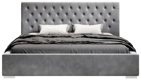 Čalúnená posteľ Katalonia 180 x 200 cm so zamatom - bledosivá