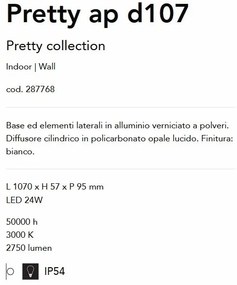 Aplica LED pentru baie IP54 Pretty ap d0107 alba