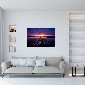 Tablou cu barci pescărești în port (90x60 cm)