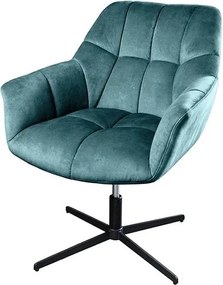 Fotoliu pivotant cu inaltime reglabila PAPILLON catifea petrol