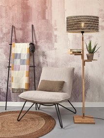 Lampadar eco din bambus cu 2 rafturi Java nat/50x22, natur/ negru