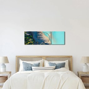 Tablou - Vedere la lac (cu ceas) (90x30 cm)