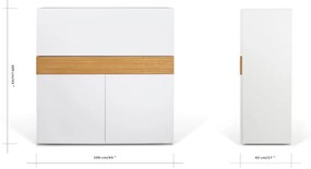 Birou cu dulap Focus White/Oak, 110 x 42 x 109 cm