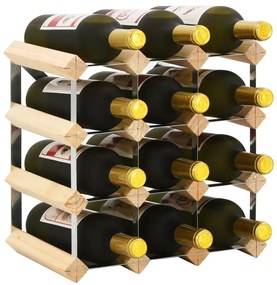 vidaXL Suport sticle de vin pentru 12 sticle, lemn masiv de pin