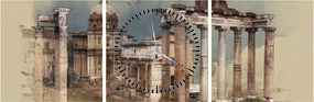 Tablou - Forumul Roman, Roma, Italia (cu ceas) (90x30 cm)