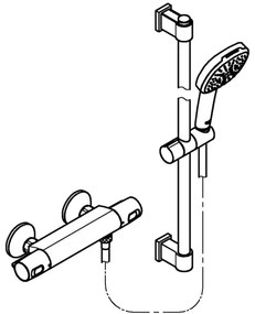 GROHE 34237003 - Baterie de duș termostatică PRECISION TREND, 150 mm, crom