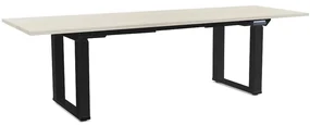 Masă înălțime reglabilă OfficeTech Strong 240 x 80 cm, picioare negre, frasin alb