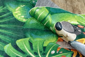 BAMBINO 2651 covor lavabil Animale, junglă pentru copii anti-alunecare - verde / maro