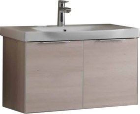 Set dulap suspendat si lavoar KolpaSan Lana lemn 80 cm Pal