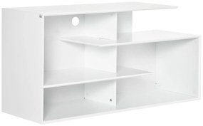 Comoda HOMCOM pentru TV de 32"-55" cu rafturi deschise din MDF pentru living si dormitor, 120x40x60cm, Alb | Aosom RO