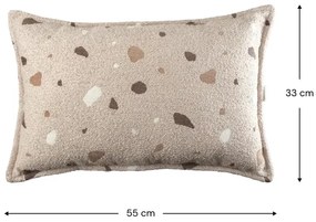 Pernă decorativă pentru copii maro deschis bouclé/chenille Terrazzo Bolster – Wigiwama