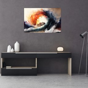 Tablou - În vârtejul potopului, acuarelă (90x60 cm)