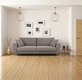Canapea extensibila KARISA, stofa gri - Element 3, cu spatiu depozitar