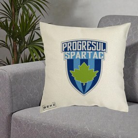 Perna Personalizata Progresul Spartac Fotbal, 40x40 cm, Ecru, Husa Detasabila, Perna Inclusa, BEKZ®