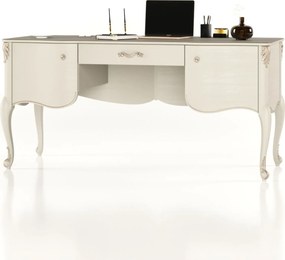 Birou lemn masiv Celisea, 165 × 71,5 × 79 cm - Ivoire