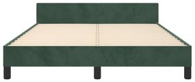 Cadru de pat cu tablie, verde inchis, 140x190 cm, catifea Verde, 140 x 190 cm