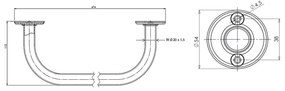 AQUALINE 8004 Uscător-suport pentru prosoape 40cm, alb