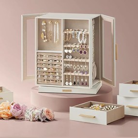 Cutie de bijuterii rotativă 360°