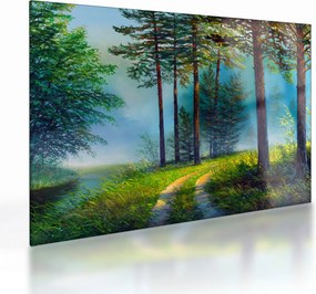 Tablou pe sticlă - Pictură în ulei de peisaj (70x50 cm)
