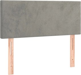 vidaXL Tăblie de pat, gri deschis, 90x5x78/88 cm, catifea