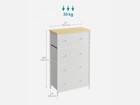 Comoda cu sertare HALLY 53x93 cm, stejar/alb