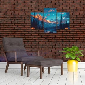 Tablou - Camping în munți (90x60 cm)