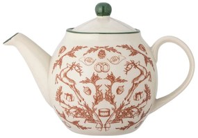 Ceainic crem din gresie 900 ml cu model de Crăciun Beth – Bloomingville