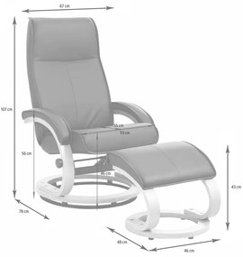 Set fotoliu și taburet cu tapițerie textilă Støraa Rika, gri