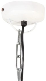 Lampa suspendata industriala, alb, 45 cm, lemn masivfier, E27 1, Alb, 45 cm, 1