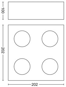 Spot LED MYLIVING BOX 4xLED/4,5W/230V Philips 50494/31/P0