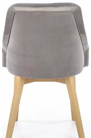 Scaun Toledo 2 velvet gri/stejar miere Solo 265