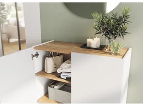 Pantofar alb cu aspect de lemn de stejar 74x105x33 cm Alviano – Germania