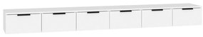 Dulapuri de perete, 2 buc., alb extralucios, 102x30x20 cm, lemn 2, Alb foarte lucios
