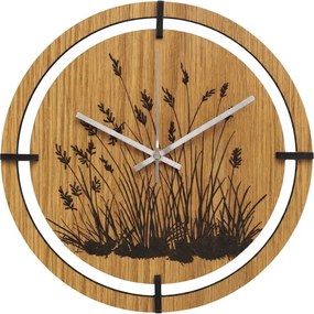 SENTOP | Ceas din lemn cu motiv floral | MARIN