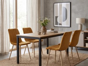 OFERTA Scaun din catifea mustar LAVA clasa a II-a.