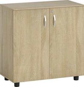 Vinsetto Dulap pentru documente cu încuietoare, 2 uși și raft intern, 80x40x80 cm, culoare stejar | Aosom Romania