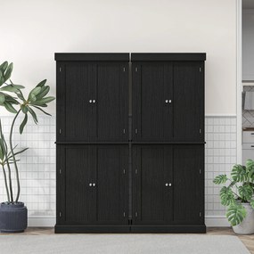 HOMCOM Dulap Înalt de Bucătărie cu 6 Rafturi și 2 Uși, Dulap cu Rafturi Reglabile din Lemn, 76x40,5x184 cm, Alb | Aosom Romania