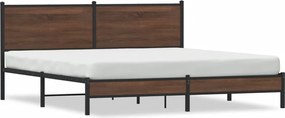 vidaXL Cadru de pat metalic fără saltea, stejar maro, 160x200 cm