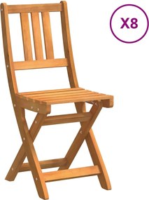 vidaXL Scaun pentru Grădină 8 pcs Ulei Natural 40 x 42 x 85 cm