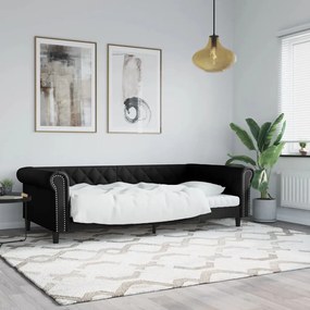 354230 vidaXL Cadru de pat, negru, 100x200 cm, piele ecologică