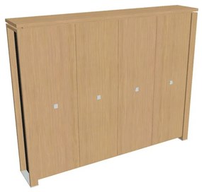 Dulap înalt pentru haine Verno+ S 260 x 46 x 210 cm, stejar deschis / negru