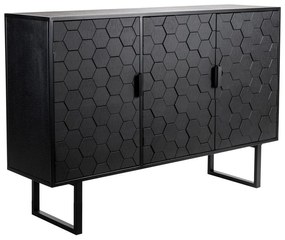 Comodă neagră joasă din lemn de pin 135x90 cm Linc – White Label