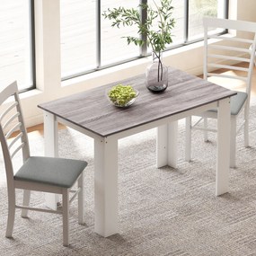 HOMCOM Masă Modernă de Dining pentru 4-6 Persoane 120x69x75 cm Gri și Alb | Aosom Romania
